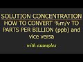 Converting ppb and Percent Mass