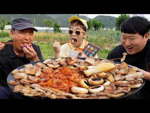 가수 머쉬베놈(MUSHVENOM)님이 저희집에 [솥뚜껑 버섯 삼겹 전골]을 드시러 오셨습니다! (Mushroom hot pot) 요리&먹방 -Mukbang eating show