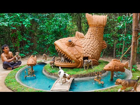 I Built Dog House In Fish Shape For Rescue Puppies