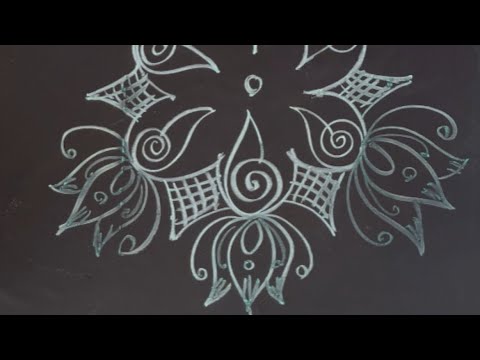 Easy rangoli design 5 to 3 dots #borderrangoli #art #muggulu #rangoli #kolam #viral #shorts