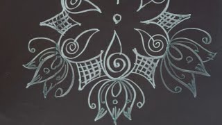 Easy rangoli design 5 to 3 dots #borderrangoli #art #muggulu #rangoli #kolam #viral #shorts