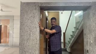 Main door granite door frame and stairs with staircase railings design
