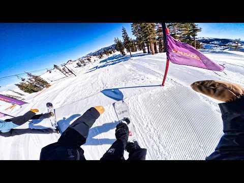 POV: Snowboarding, but you have to hit targets while racing! 🎯