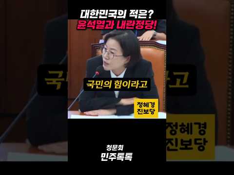 대한민국의 적은? 윤석열과 내란정당