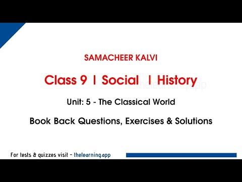 The Classical World Exercises & Questions | Unit 5 | Class 9 | History | Social | Samacheer Kalvi