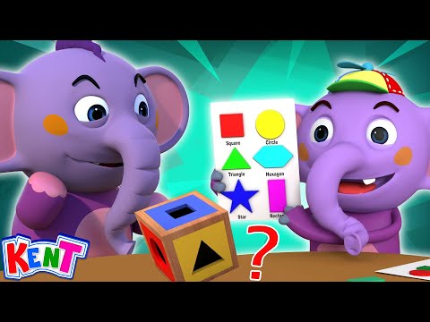 Kent The Elephant | The Shapes Song🟥🟡 + More 3D Educational Songs and Nursery Rhymes for Kids