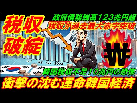 【韓国税収破綻】衝撃の沈む運命韓国経済、韓国税収が過去最大赤字を突破！