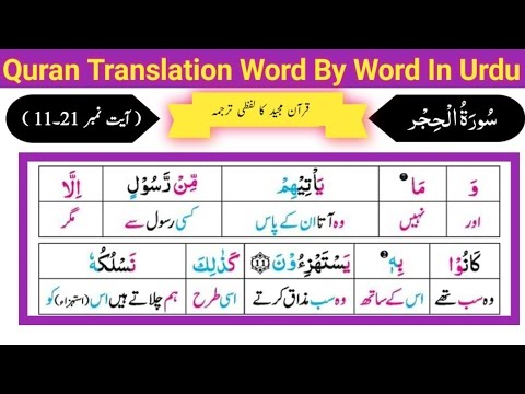 Surat Ul Hijir 11-21 | سورت الحجر | Quran Translation in urdu | Tarjuma | Meaning | Tutor | ترجمہ