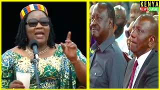 THIS WOMAN! Listen to Ida Odinga Speech in front of Ruto and Raila at Phoebe Asiyo Burial Homa Bay