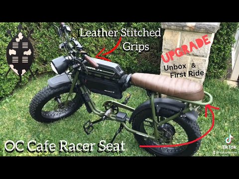 OC Cafe Racer Super 73 Seat & Stormstormolj Leather Stitched Grips - Unbox & Ride - Vlog No.193