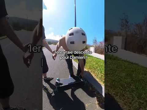 Première descente de Damien #skateboarding #snowboard #freebord