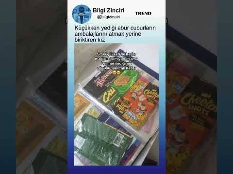 Satın Aldığı Abur Cuburların Ambalajını Biriktirmiş...