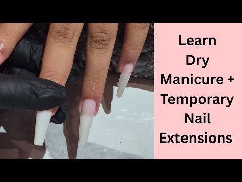 Learn Dry Manicure with Temporary Extensions | Live on a Real Clint