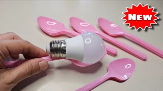 Don't Throw Away Plastic Spoons! ♻️ Look What I Made with a Bulb 💡