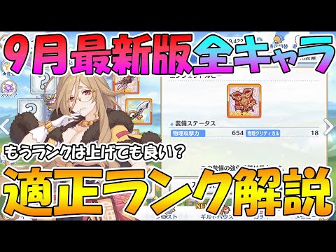 【プリコネR】2022年9月最新適正ランク解説【ランク】