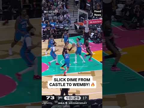 Nice pass #hoodnews #victorwembanyama #spurs #okcthunder #nba #fyp #viral #how #wow #sports #assist