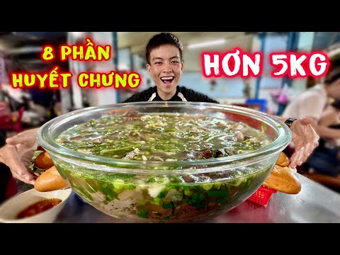 Thử Thách Hoàng Tốc Độ Ăn Tô Huyết Chưng Khổng Lồ 8 Phần Hơn 5Kg Và Cái Kết