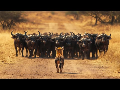 Sinister Hyena Uses "Dirty Trick" To Take Down Huge Buffalo