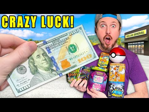 $100 Pokémon Card Challenge = 10 HITS IN DOLLAR GENERAL!