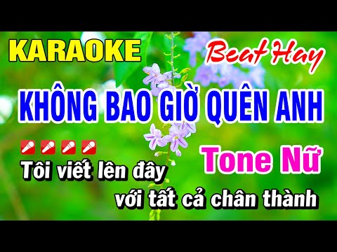 Karaoke Không Bao Giờ Quên Anh Nhạc Sống Tone Nữ | Hoài Phong Organ