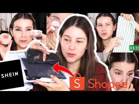 COMPRINHAS DE MAQUIAGEM NA SHOPEE E SHEIN  - TESTEI TUDO!