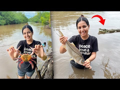 SACANDO CANGREJOS POR LA LLUVIAS FUERTES EN EL SALVADOR 🦀🦀