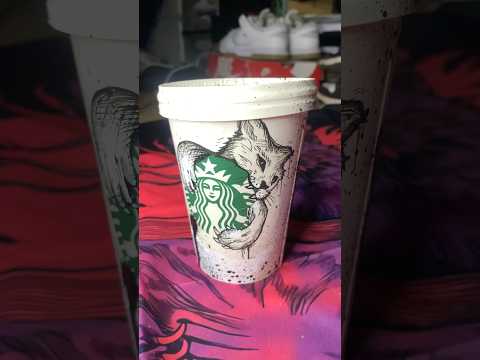 Custom d’un gobelet Starbucks version chat 😺☕ #shorts #art #starbucks