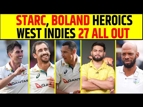 STARC KE TOOFAN MEIN UDI WEST INDIES KI TEAM, 27 PE HUYE ALL OUT #mitchellstarc #scottboland