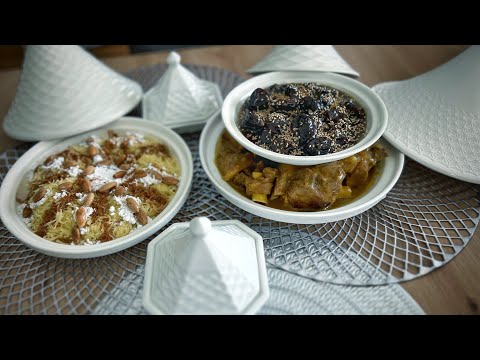 Succombez à l'harmonie des saveurs: Tajine d'agneau, pruneaux accompagné de la légèreté de Seffa