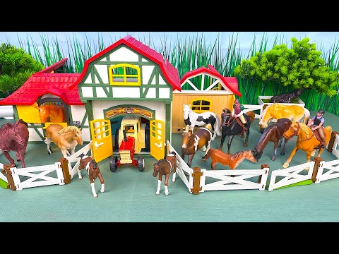 Horse World Farm Diorama With Animals Figurines | Horse Play Set