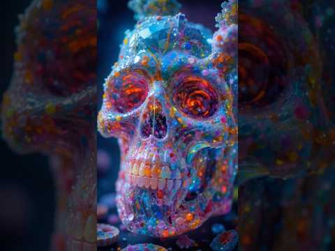 🎃 ASMR Halloween Candy Skull Bite 💀🍭| Weird#AI Art #Halloween #ASMR #AIart #Mukbang #YTShorts
