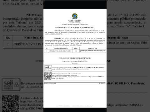 #TRF2 RJ TJAA - NOMEAÇÃO A/C#