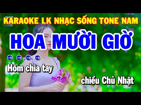 Karaoke Nhạc Sống Liên Khúc Tone Nam 2022 | Hoa Mười Giờ – Ngày Xưa Anh Nói | Thanh Hải
