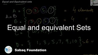 Equal and equivalent Sets