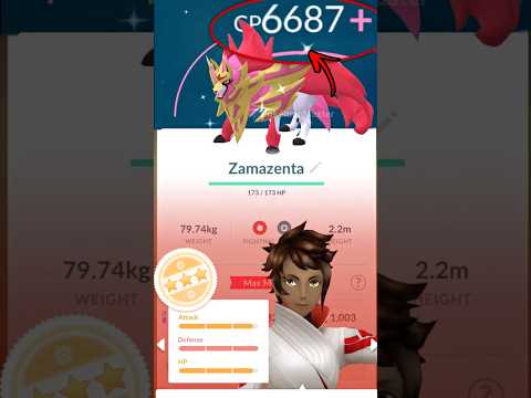 Powering UP My CROWNED SHIELD ZAMAZENTA to LeveL 50 in Pokemon GO.