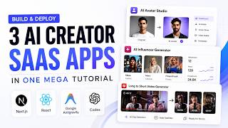 Build 3 Full Stack AI SaaS Apps with Next js, React & AI | Mega Tutorial
