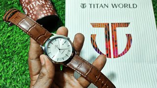 Titan WR50M Watch Unboxing | Brown Leather strap Analog Men's Watch