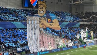 Djurgårdens IF fans with an incredible tifo in the derby at home vs tifo by Hammarby IF 👏🏻🇸🇪