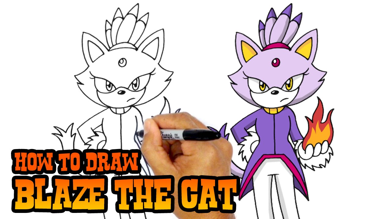 How to Draw Blaze the Cat - Sonic the Hedgehog