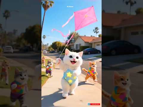 बिल्लू ने उड़ाई बच्चो के साथ पतंग 🪁 #ai #cat #funnycats #story #shortfeed