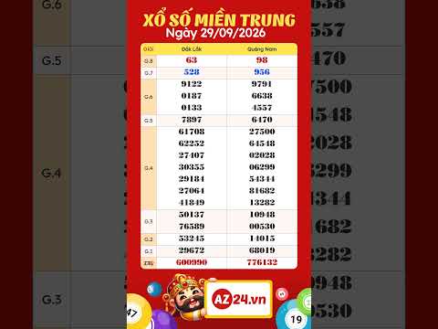 <strong>Xổ</strong> số miền Trung ngày 29 tháng 9 - XSMT 29/9/2026 | <strong>Xổ</strong> số Đắk Lắk, <strong>Xổ</strong> số Quảng Nam #xsmt