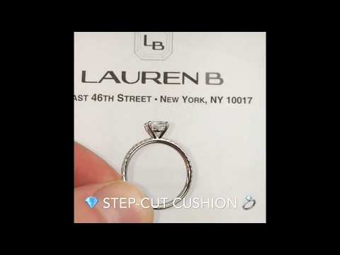 1.2 ct Step Cut Cushion Diamond Pave Ring