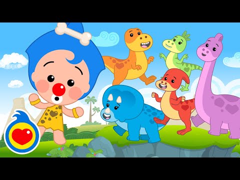 Cinque Dinosauri 🦕🦖 Canzoni per Bambini 🤍 Plim Plim - Un Eroe del Cuore
