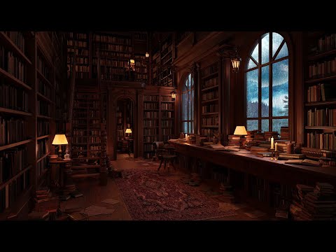 Wooden Library | Library Sounds | Study Ambience | 3 hours