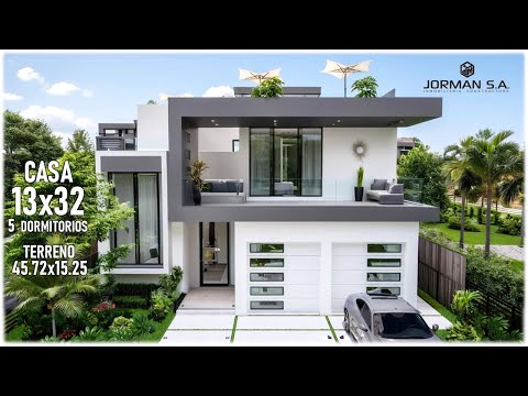 Modern House Design with 6 Bedrooms Family Home | 13x32m 3 Storey | Jorman HomeDesigns