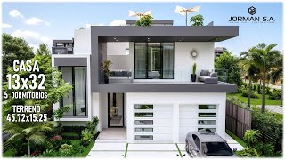 Modern House Design with 6 Bedrooms Family Home | 13x32m 3 Storey | Jorman HomeDesigns