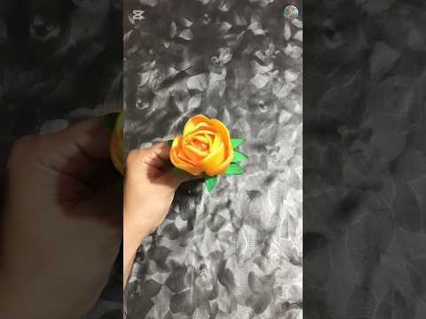 From ribbon rolls to radiant rose🌹🧵Handmade beauty 💛#shorts#ribbonrose#handmaderose#diyflowers#diy