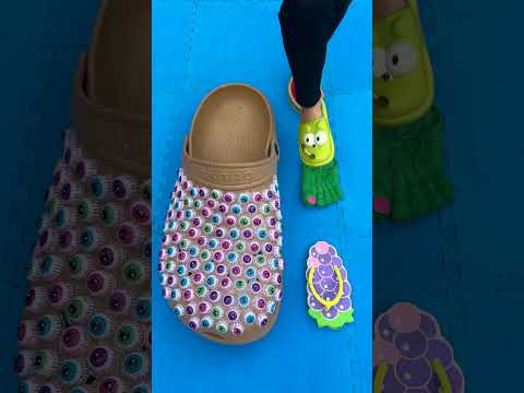 Dép mắt khổng lồ siêu ngầu👣👀👣 dép da hình bàn chân #shorts #satisfying #trending
