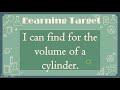 Volume and Area of Cylinders