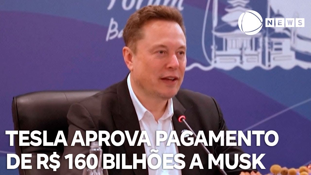 Tesla aprova pagamento de R$ 160 bilhões em ações a Musk
